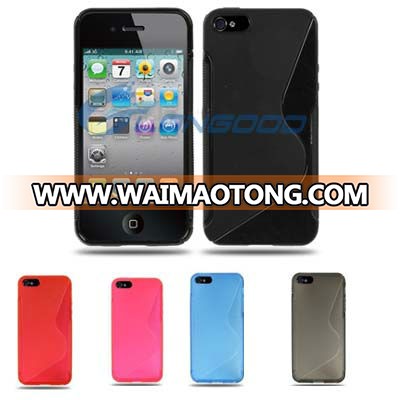 High Quality Mobile Phone Accessories S-Shaped TPU Back Case / Cover / Shell for iPhone 5 with all kinds of colors