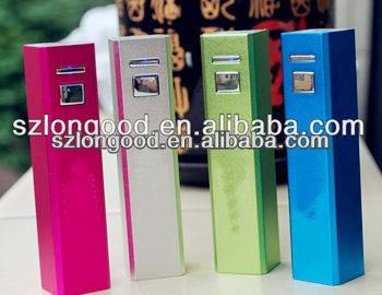 Colorful power bank 2600 mAh 2 usb charger extermal battery pack for iphone 5 for iphone 5C