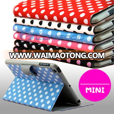 Wave Point Flip Leather Pouch Case For iPad Mini folders