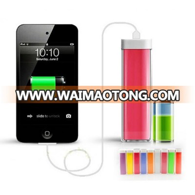 Hot colorful lipstick 2600mAh Universal Backup USB Battery Power Bank External Battery Pack Charger With Retail Package